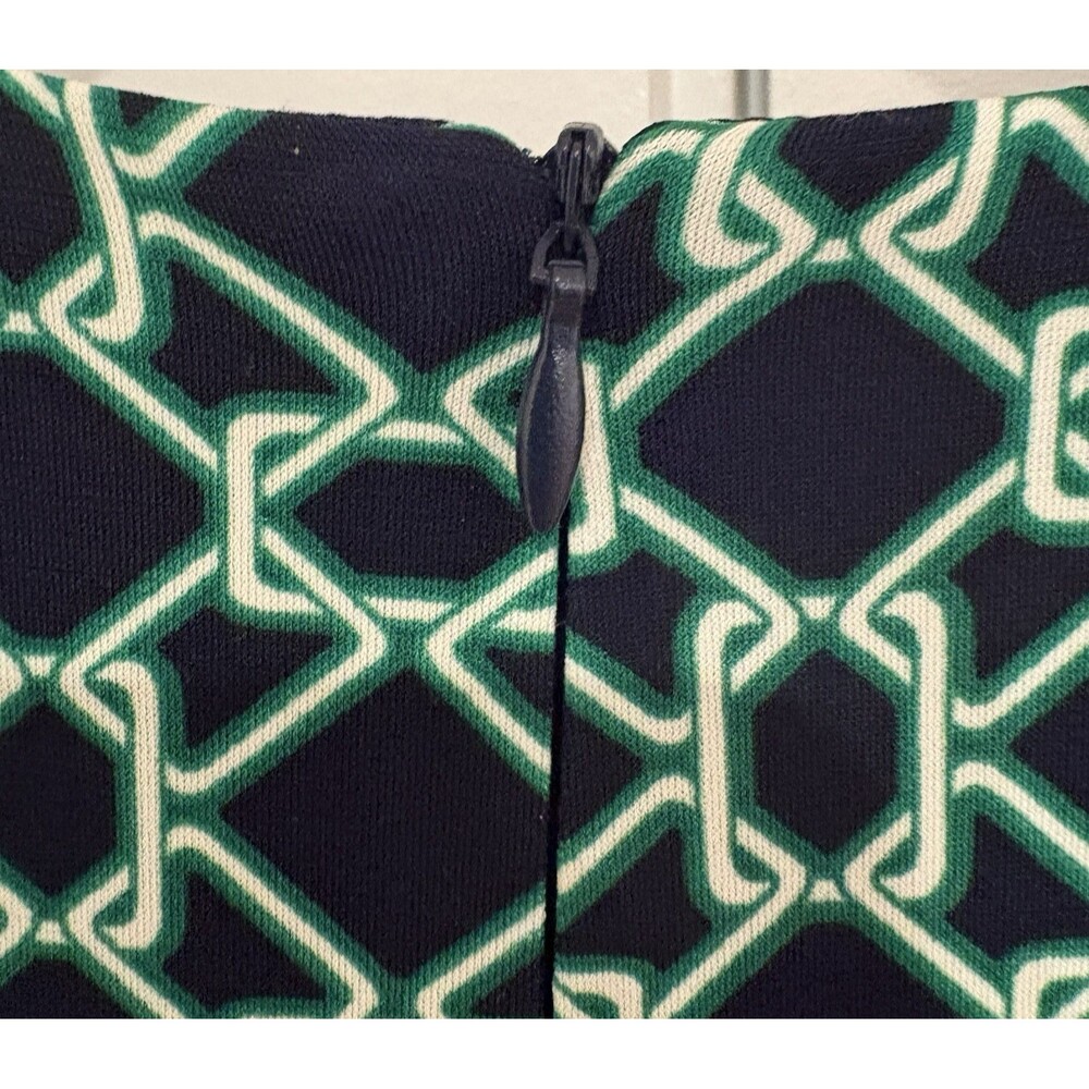 London Times Dress Women's Size 6P Petites Navy Blue Green Printed A-Line NWT - Picture 5 of 12